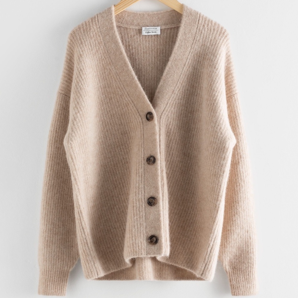 &other stories oversized alpaca blend cardigan
